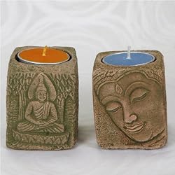 Set of 2 Buddha Tea Light Candle Holders - Free shipping