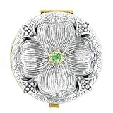 Dogwood Collection Silver Tone Single Bloom Gold Tone Pill Box