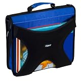 Case-it W350,  2 Inch Round Ring Zipper Binder with Book Holder on Front, 1 unit, Blue, Size - 13 X 12 X 3 inch