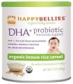 HAPPYBELLIES Brown Rice Cereal Contains DHA and Probiotics, Organic, 7-Ounce Canisters (Pack of 6)