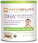 HAPPYBELLIES Oganic Baby Cereals, DHA + Probiotic, Organic Brown Rice Cereal, 7-Ounce Canisters (Pack of 6)