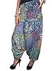 Alibaba Pants Peacock Print Gypsy Harem Pant Grey Bellydance Romper Trousers
