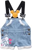 DISNEY・BABY ミニー 幼児 スラブデニム吊パンツ ブルー デニム 74401-95サイズ