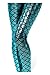 Women Sexy Mermaid Fish Scale Hologram Stretch Soft Shine Leggings (Large, Peacock)