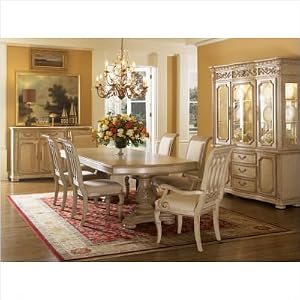 Cordoba 7 Piece Double Pedestal Dining Room Set in Antiguo Blanco