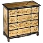 Handmade Asian Furniture - 30" Black & Gold Lacquer Buffet / Storage Cabinet / Dresser Floral Motif