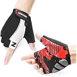 Zookki Cycling Gloves Mountain Bike Gloves Road Racing Bicycle Gloves Light Silicone Gel Pad Riding Gloves Half Finger Biking Gloves Men/Women Work Gloves