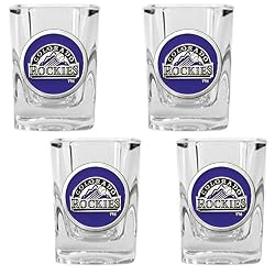 Colorado Rockies MLB 4pc Square Shot Glass Set by Great American Products