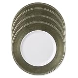 Set of 4 Platinum/White Lacquer 13" Chargers