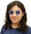 BuyTheBeatles John Lennon Round Lens Sunglasses, Light Blue