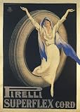 TIRES PNEUS PIRELLI SUPERFLEX CORD ITALIA ITALY ITALIAN SMALL VINTAGE POSTER CANVAS REPRO