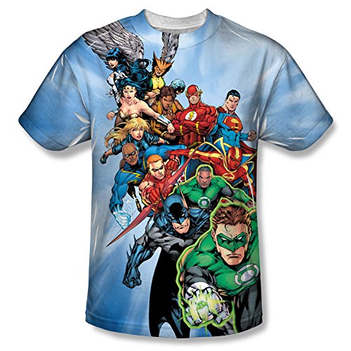 United -- Justice League All-Over Front Print Sports Fabric T-Shirt