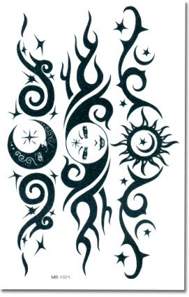 Tribal Sun Lower Back Temporary Tattoo