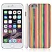 iPhone 6 Plus Case , Swees® [Nature & Me Series] Genuine Natural Bamboo Wood Backplate with Colorful Vertical Stripes Texture and Rubberized Hard PC Frame Protective Case for iPhone 6 Plus (5.5 inch)