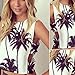 ROPALIA Women Coconut tree Print Top Vest Blouse Sleeveless Crop T-Shirt