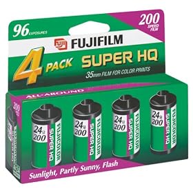 Click here to buy Fujifilm Super HQ 200 Speed 24 Exposure 35mm Film 4 Pack by Fuji.