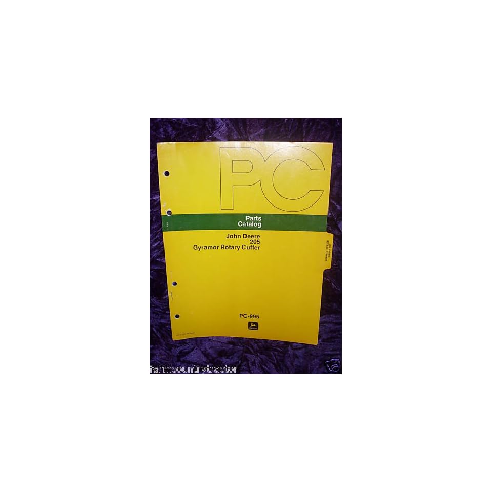 John Deere 205 Gyramor Rotary Cutter OEM Parts Manual