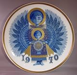 Porcelain 1970 Santa Clara Angel Christmas Collector Plate - 1st Edition