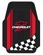Plastcolor 1350R01 Chevy Racing with Flag Trim-To-Fit Molded Front Floor Mats - Set of 2