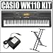 Casio WK110 76 Key Portable MIDI Keyboard + Accessory Kit