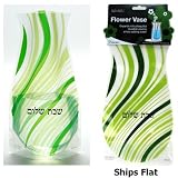 Flower Vase Shabbat-Shalom Green Vazu Vases, Judaica
