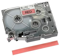 Brother 3/8 Inch x 26.2 Feet Black on Red for P-Touch (TZ421)