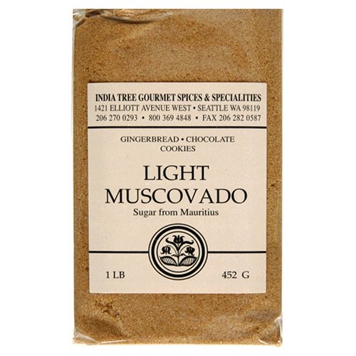 India Tree Light Muscovado Sugar, 1 Pound (Pack of 4)