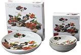 Nuova R2S - RM9052,302 - Coffret 4 Assiette Calottes - Décor Moules - Inox Plastique
