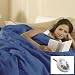Sunbeam King Box Pattern Premium Heated Electric Warming Heating Blanket, Denim Blue