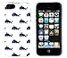 DandyCase iPhone 5 / 5S Case, Perfect Pattern *No Chip/No Peel* Flexible Slim Case Cover for Apple iPhone 5 / 5S [White & Navy Blue Whales]
