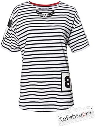 Trot Lovers A Pink Eunji Black and White Stripes Top