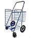 Folding Shopping Cart with 360-Degree Swivel Wheels, Silver (Double Basket)
