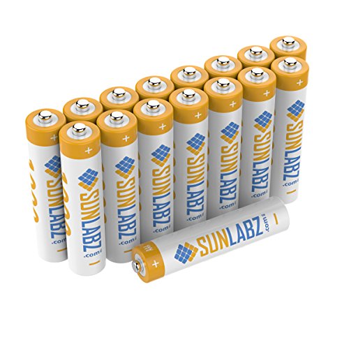 Sunlabz 1000mah aaa nimh rechargeable batteries, 16 pac…