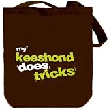 My Keeshond Does Tricks Dogs Tote Bag (Brown, Canvas, Unisex)
