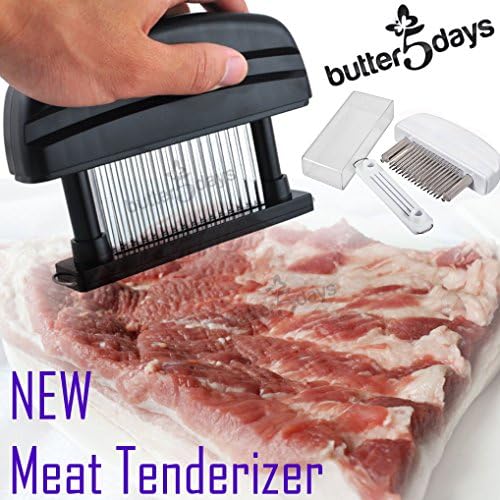 [Lifetime Guarantee] Professional Detachable Grade 48 Stainless Steel Meat Tenderizer Black / White (Black)