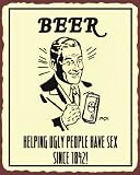 Beer Helps Sex Rustic Metal Art Sign