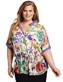 Calvin Klein Womens Plus-size Hankerchief Blouse