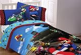 Mario Kart Racing Bedding Set Full 5pc Comforter and Sheets