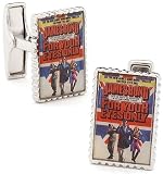 Sterling Silver James Bond Union Jack Cufflinks