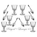 6x Absinth Glas "Perigord" + 6x Absinth L�ffel "Losanges 41" Absinthe, Spoon, Glass