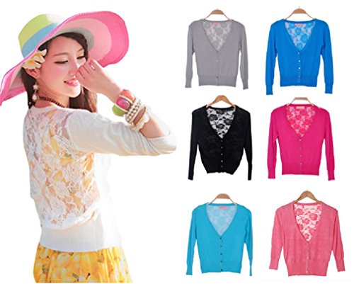 【ARINCO】 バック レース シースルー エレガント レディース カーディガン 冷房対策 選べる カラー 7色 M L XL