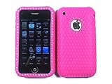 Hot Pink Bling Rhinestone Faceplate Diamond Crystal Silicone Rubber Case Co ....