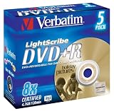 Electronics : Verbatim LightScribe - 5 x DVD+R - 4.7 GB 8x - LightScribe - jewel case - storage media