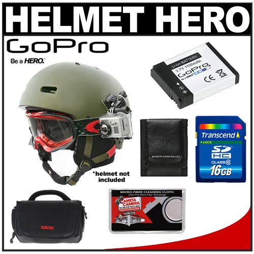 GoPro HD Helmet Hero Video Still Digital Camera Waterproof Housing with 16GB SD Card Battery Case Accessory Kit
