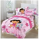 Dora The Explorer and Boots Dora Playful Garden Twin Comforter