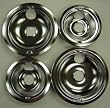 Range Kleen 10124XN Universal Drip Pans 4 Pack Containing 2 Units 101Am and 102Am, Chrome