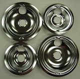 Range Kleen 10124XN Universal Drip Pans 4 Pack Containing 2 Units 101Am and 102Am, Chrome