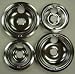 Range Kleen 10124XN Universal Drip Pans 4 Pack Containing 2 Units 101Am and 102Am, Chrome