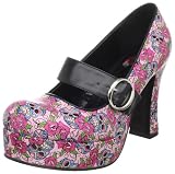 Search : T.U.K Shoes Women's A7930L Dia De Los Muertos Platform Heel