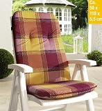Hochlehneraufllage 50cm x 118cm x 5,5cm Bordeaux-Gelb